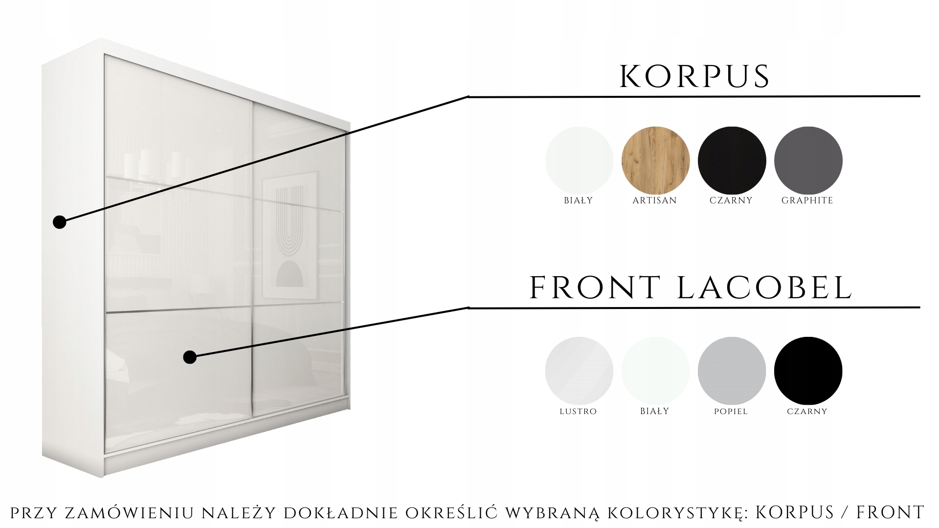 Szafa BERGEN 160 cm *fronty połysk* Marka Noka