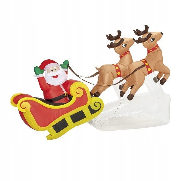 Nafukovací dekorace Mikuláš v saních Vánoční dekorace