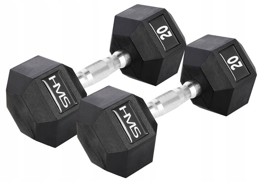Hexagonální ocelové činky pro silové cvičení Fitness 2x20 kg