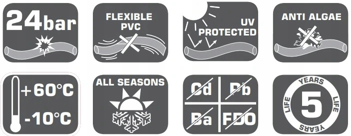 WĄŻ OGRODOWY 1/2" 20m 5 LAT zraszacz złączki Marka Proline