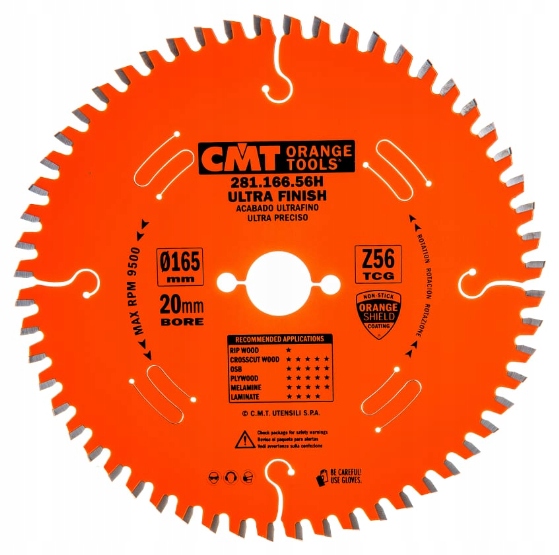 Cmt piła tarcza do drewna laminatów 165x20x Z56 281.166.56H