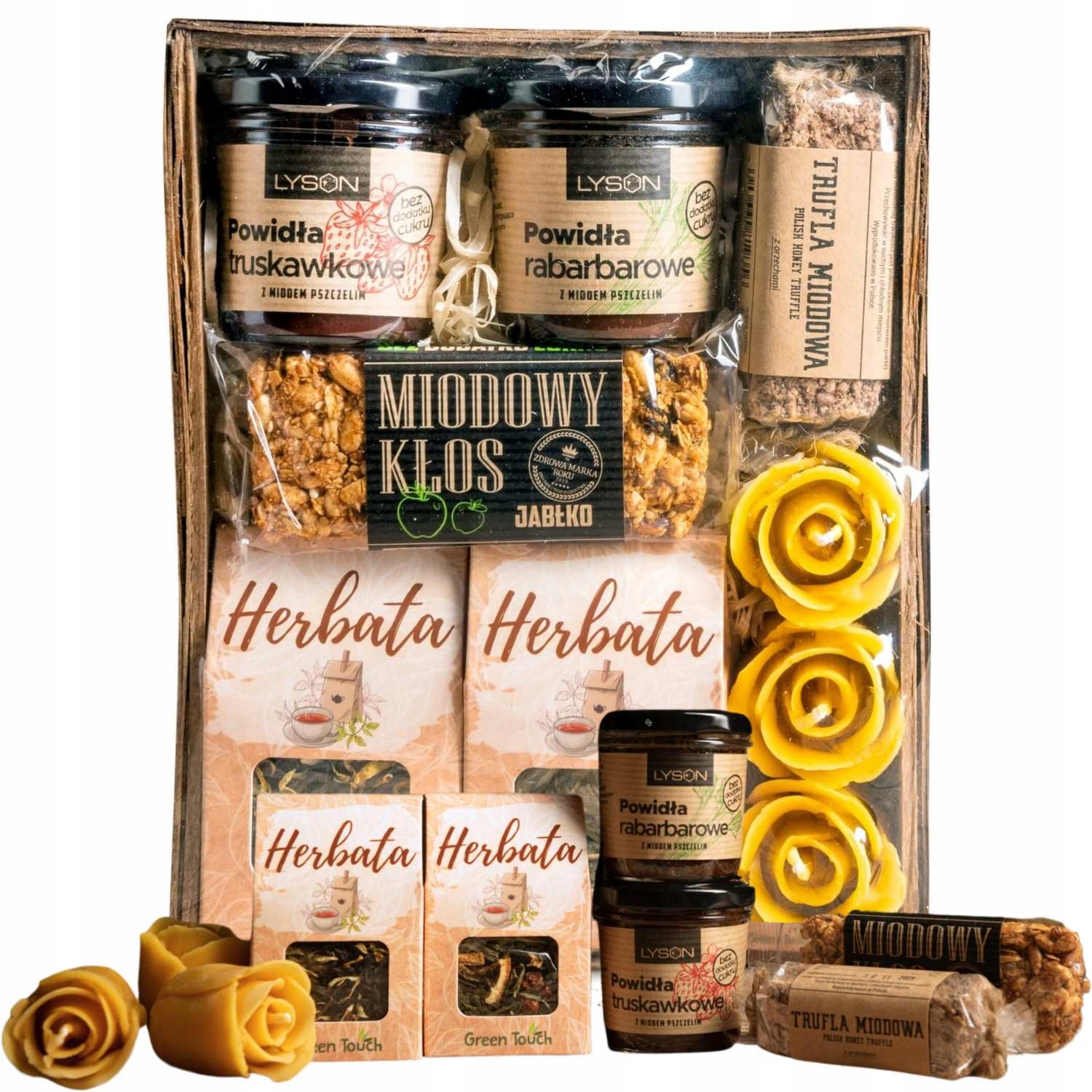 Sada Čajů Dárek V Košíku Svíčky Povidla Lanýž Dárek Na Velikonoce