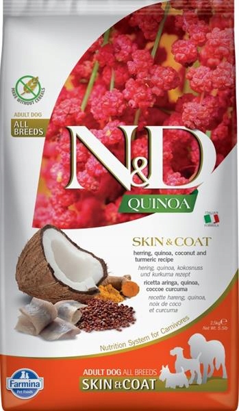 Levně N&d Quinoa Dog Skin&Coat Herring all breeds 2,5kg