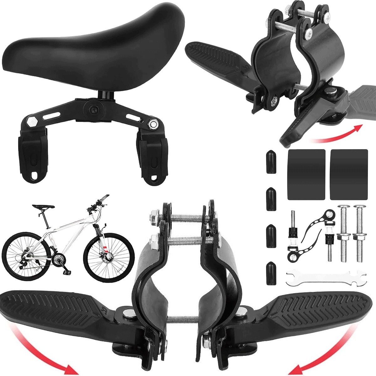 Cyklistická sedačka pro dítě Přední pro jízdní kola 2.5-4.5 cm s podnožkou
