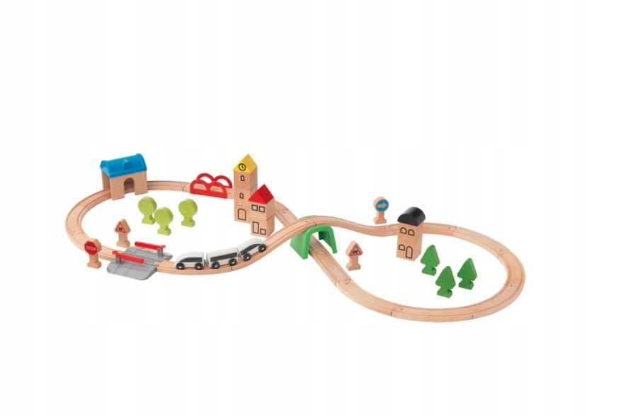 IKEA LILLABO DREWNIANA KOLEJKA TORY 45 ELEMENTÓW