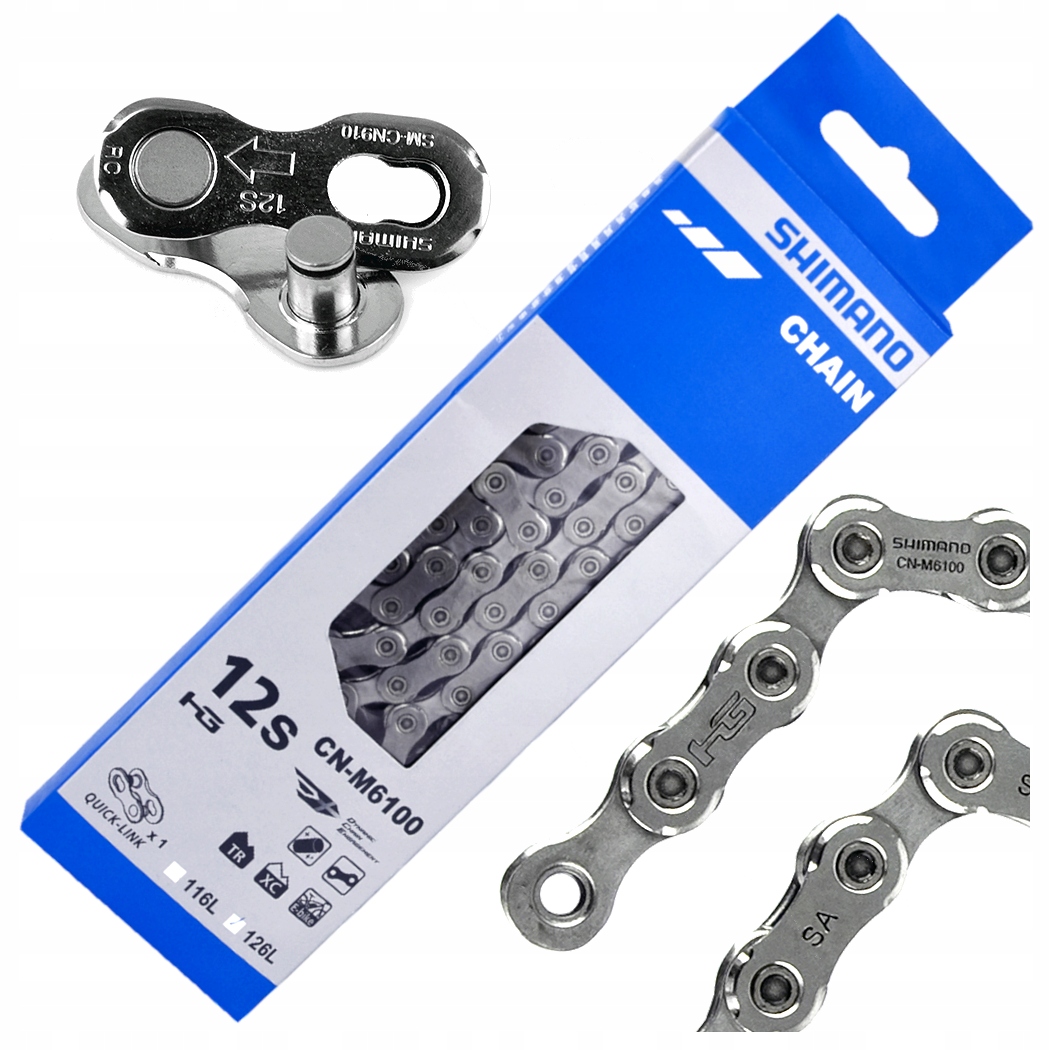 Łańcuch rowerowy Shimano CN-M6100 12 rzędowy 126 ogniw