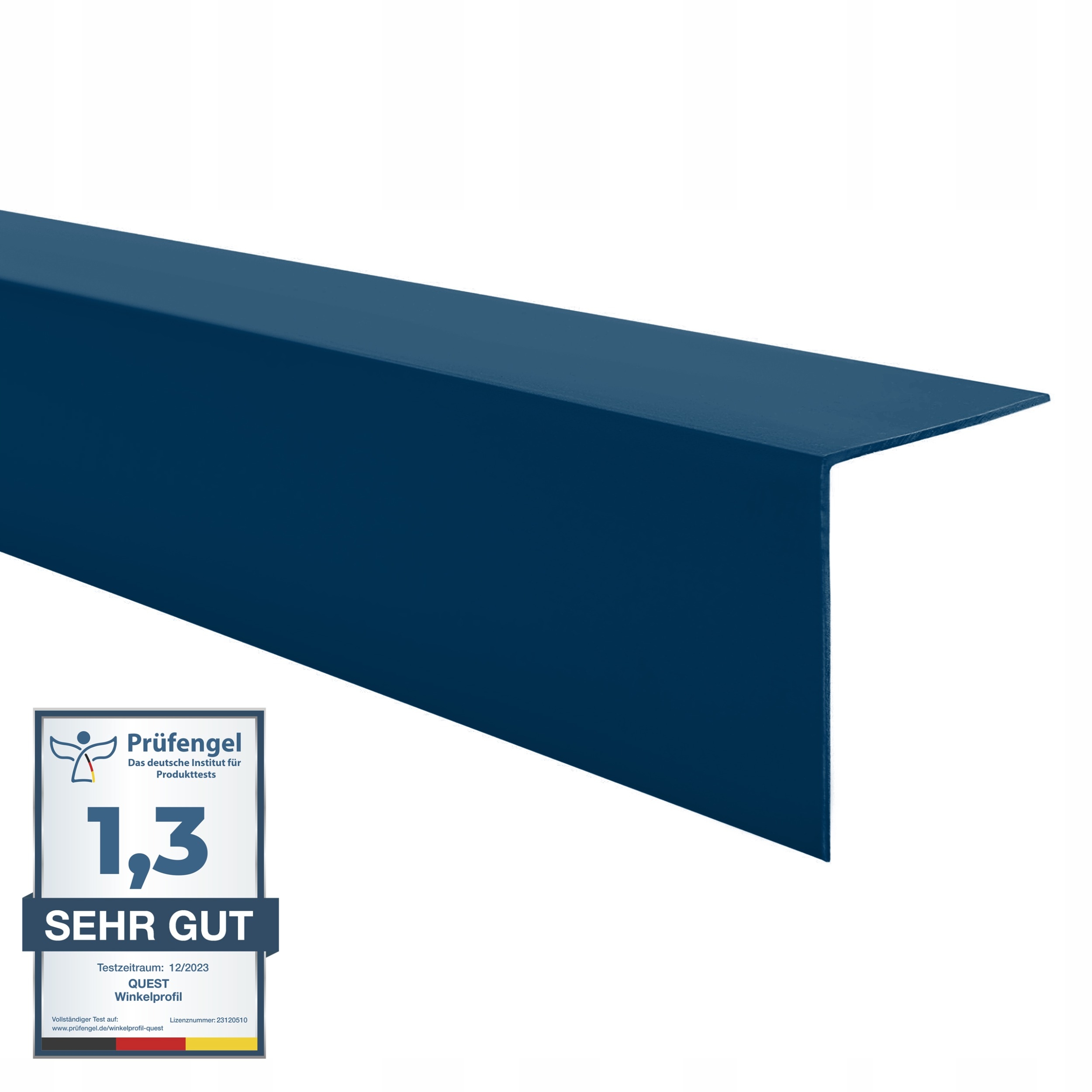 Tvrdý uholník z Pvc, dekoratívny uhlový profil, 20X20, modrý, 1,5 m