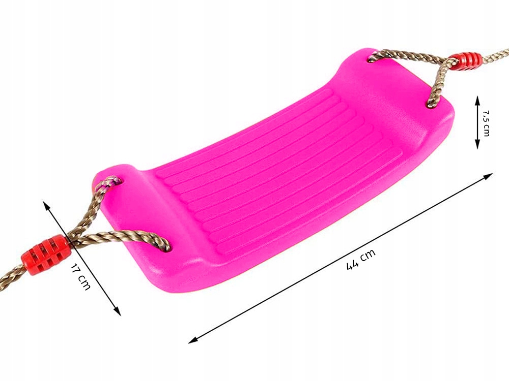 HUŚTAWKA OGRODOWA DLA DZIECI BEZPIECZNA DESKA SIEDZISKO PLASTIKOWA RÓŻOWA Materiał tworzywo