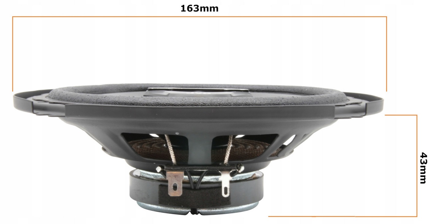 GŁOŚNIKI SAMOCHODOWE JVC CS-J610X 165MM DO VW PASSAT B5 B6 B7 + ADAPTERY Konstrukcja jednodrożne