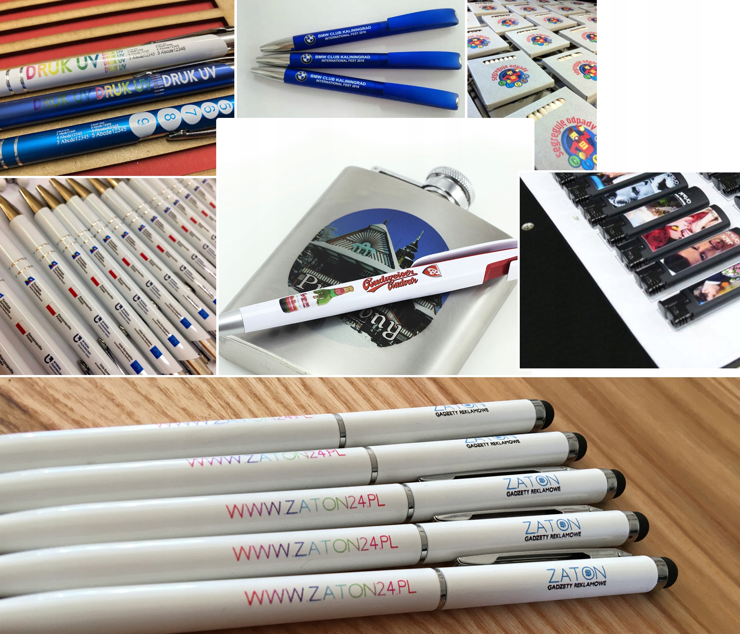 DŁUGOPISY PLASTIKOWE z kolorowym nadrukiem UV full kolor firmowe LOGO 100x Kod producenta net1