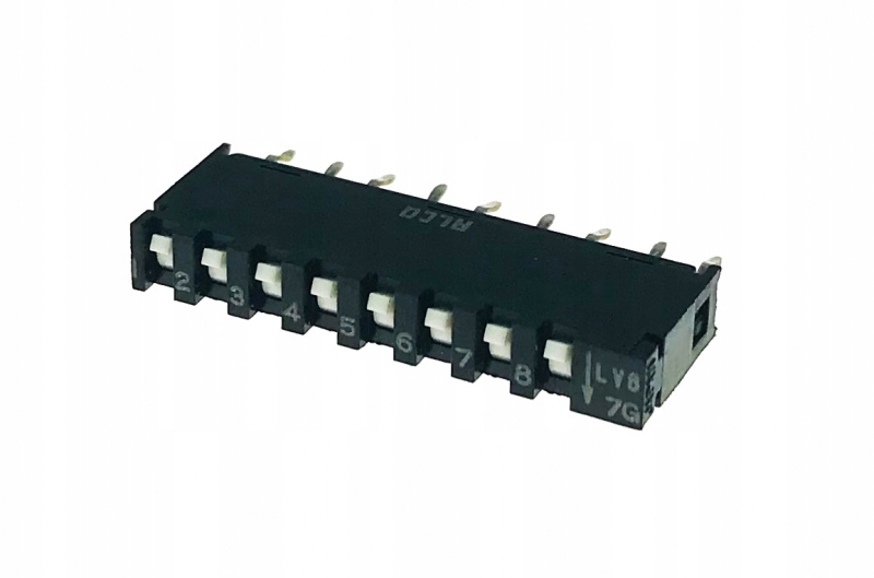 

Dip switch x8 jednorzędowy czarny