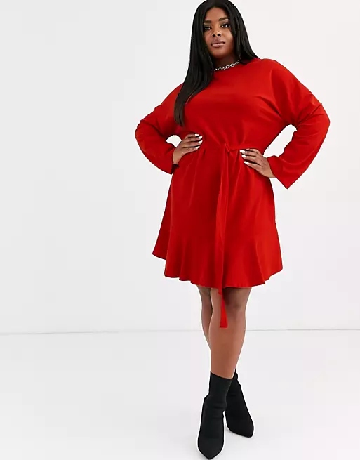

Asos_sukienka Dresowa Z Paskiem Szeroki Rękaw
