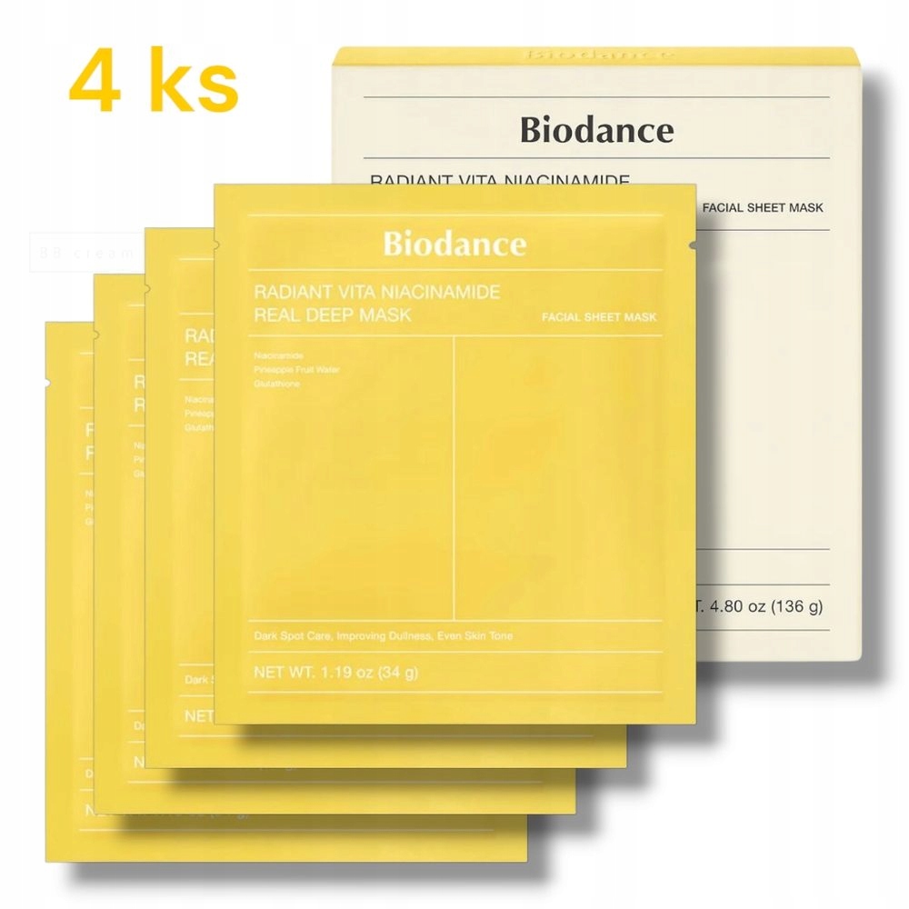 Biodance Hydrogelová pleťová maska Radiant Vita Niacinamide Real Deep Mask