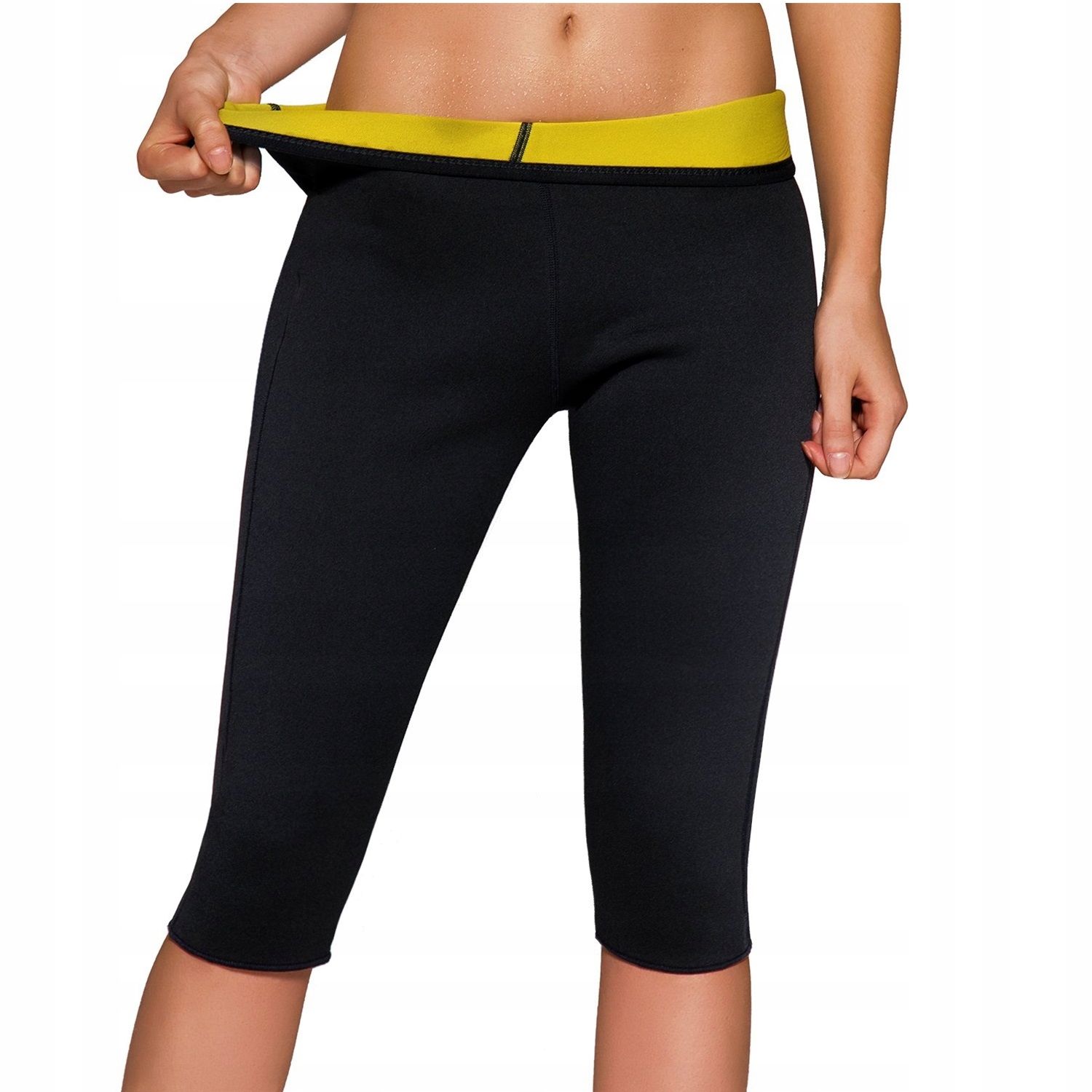 SPODNIE ODCHUDZAJĄCE FITNESS NEOPRENOWE CAPRI L/XL