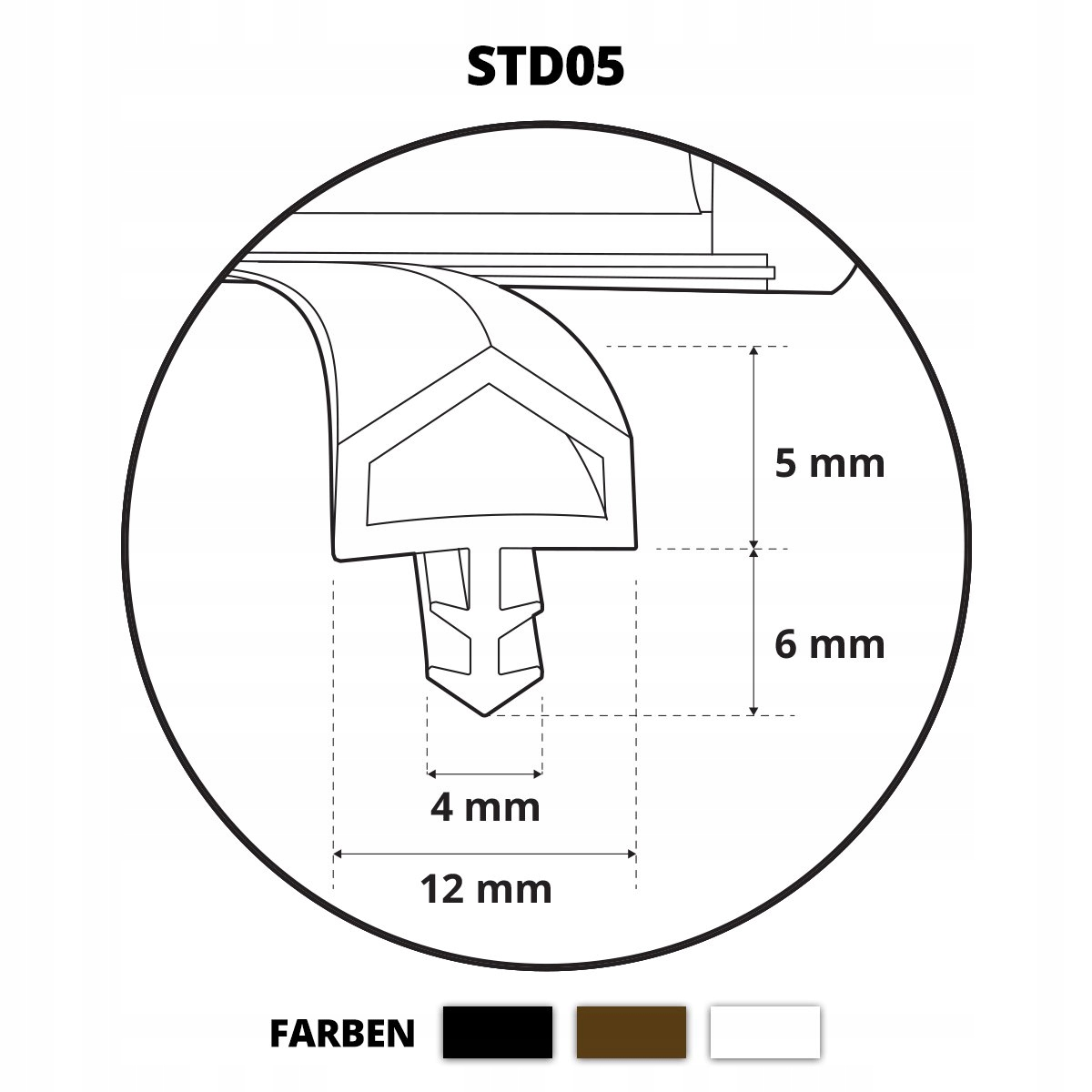 Uszczelka do drzwi okien 60m biała STD05 Marka Steigner