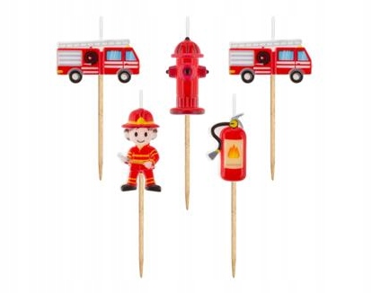 id_2975 ŚWIECZKI PIKERY STRAŻ POŻARNA STRAŻAK TORT