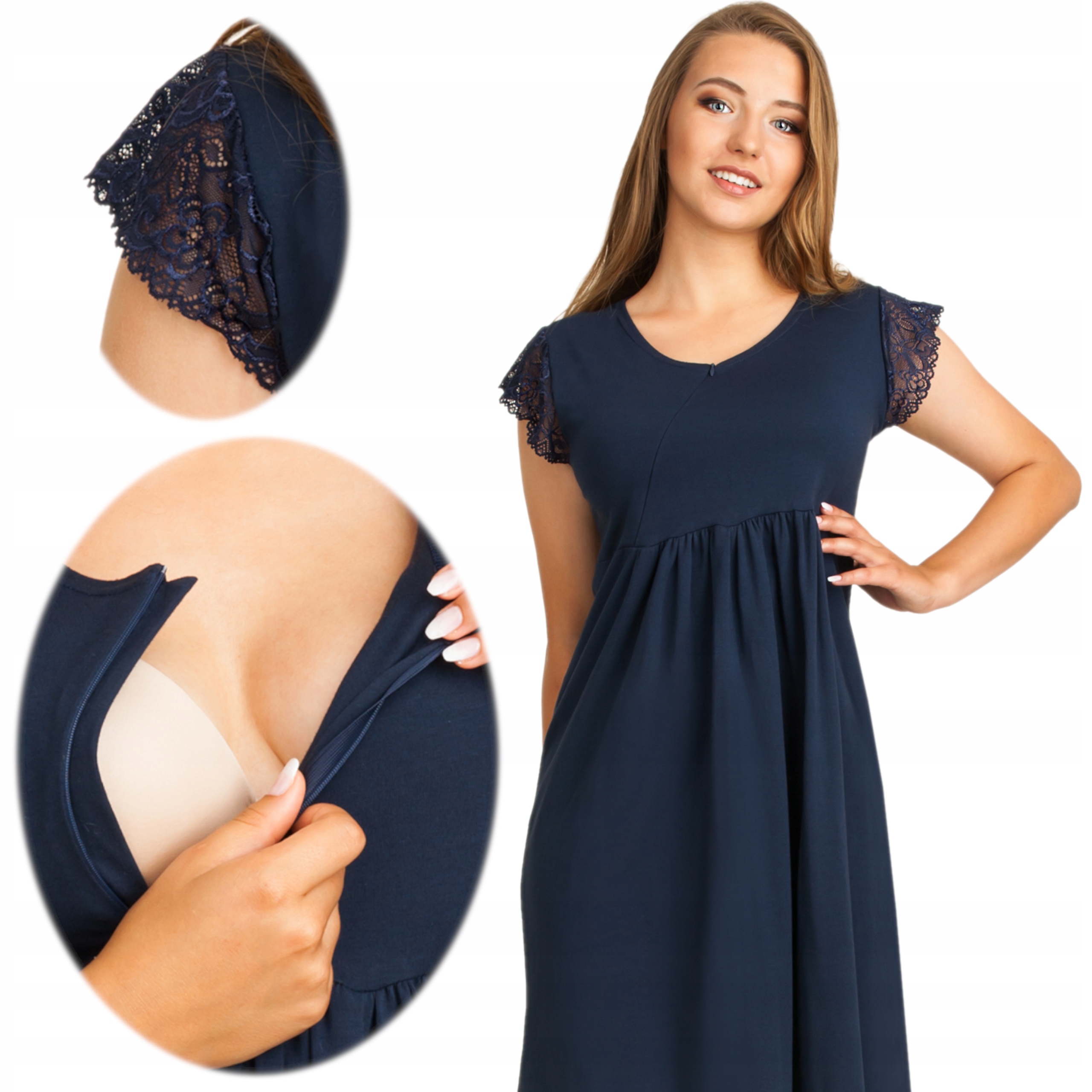 Koszula nocna ciążowa i do karmienia KORONKA L/XL Kod producenta koszula