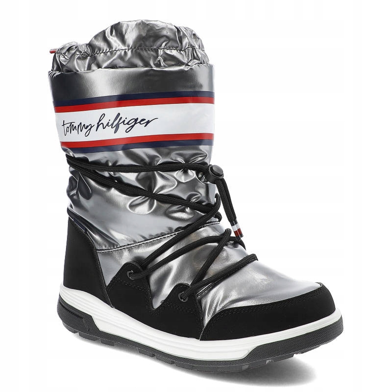 Stříbrné sněhule Tommy Hilfiger Dámské boty
