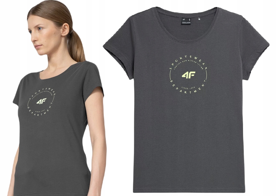 

4F Bluzka Koszulka Damska T-shirt Bawełniany r.S