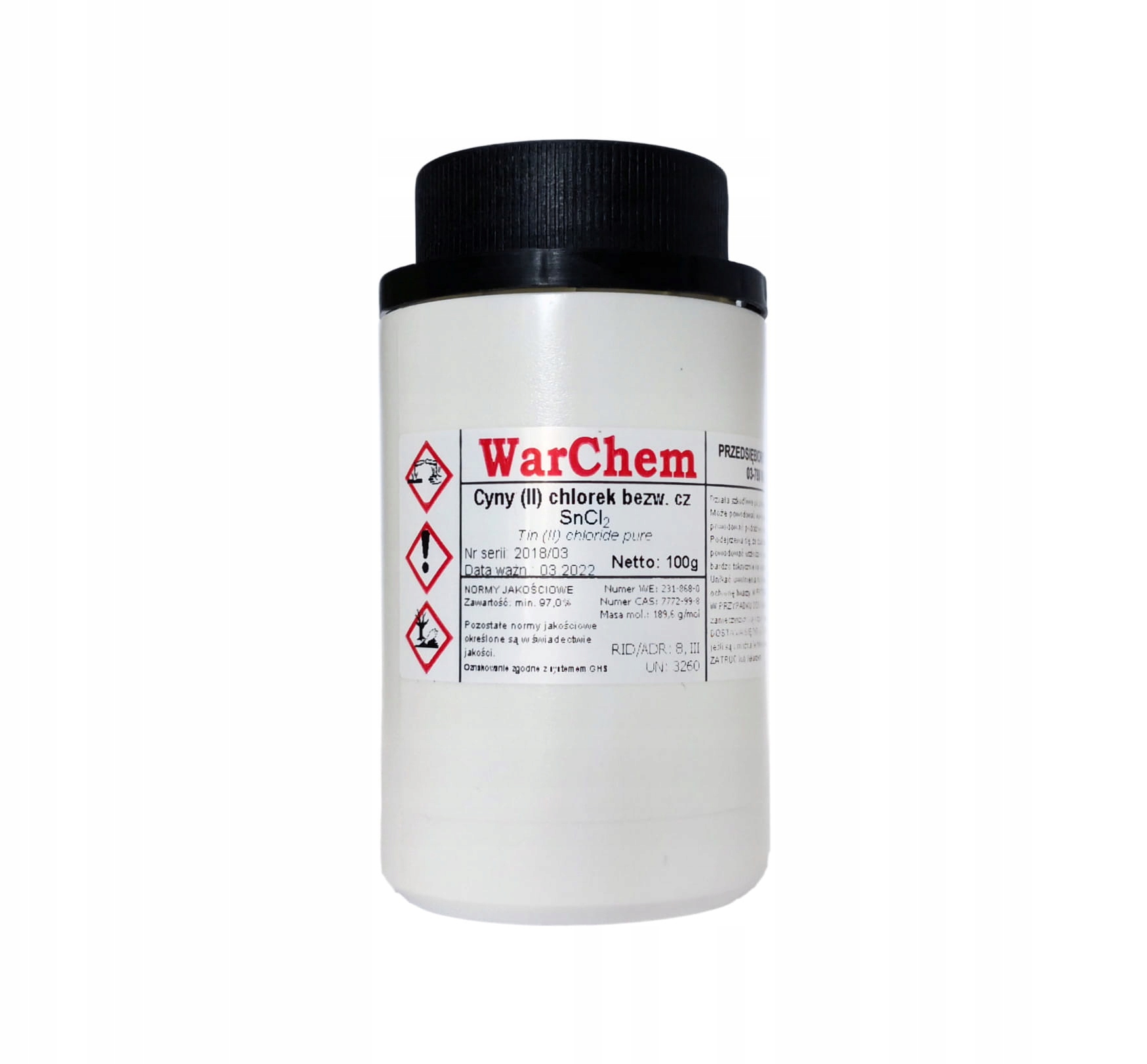 

Chlorek Cyny (II) bezwodny czysty 100g