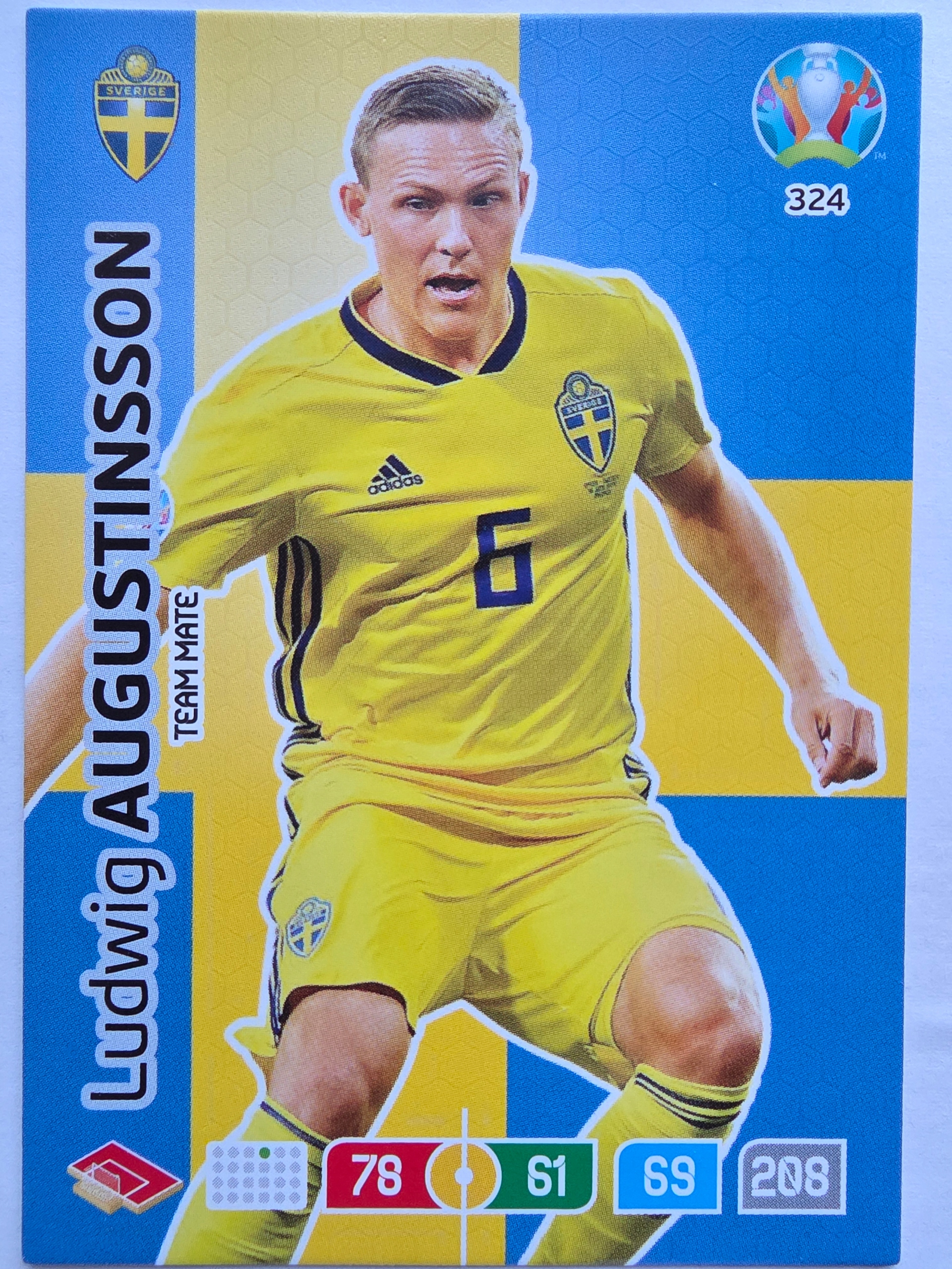 2020 Panini Euro Ludwig Augustinsson Szwecja Nr 324 /o