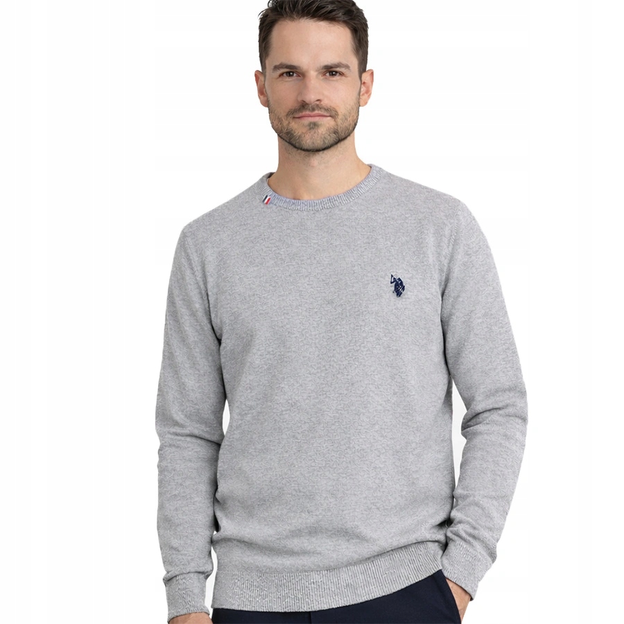 Pánský svetr U.s. Polo Assn. Burt US41 173 018 00061 Světle šedý