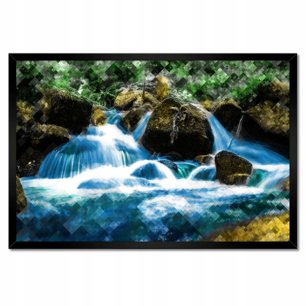 Plakáty v rámu 60x40 Grafika Horský vodopád