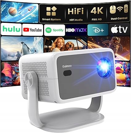 Projektor Gaimoo Smart 4K bílý autofokus WiFi Bt 1080P nativní otočný