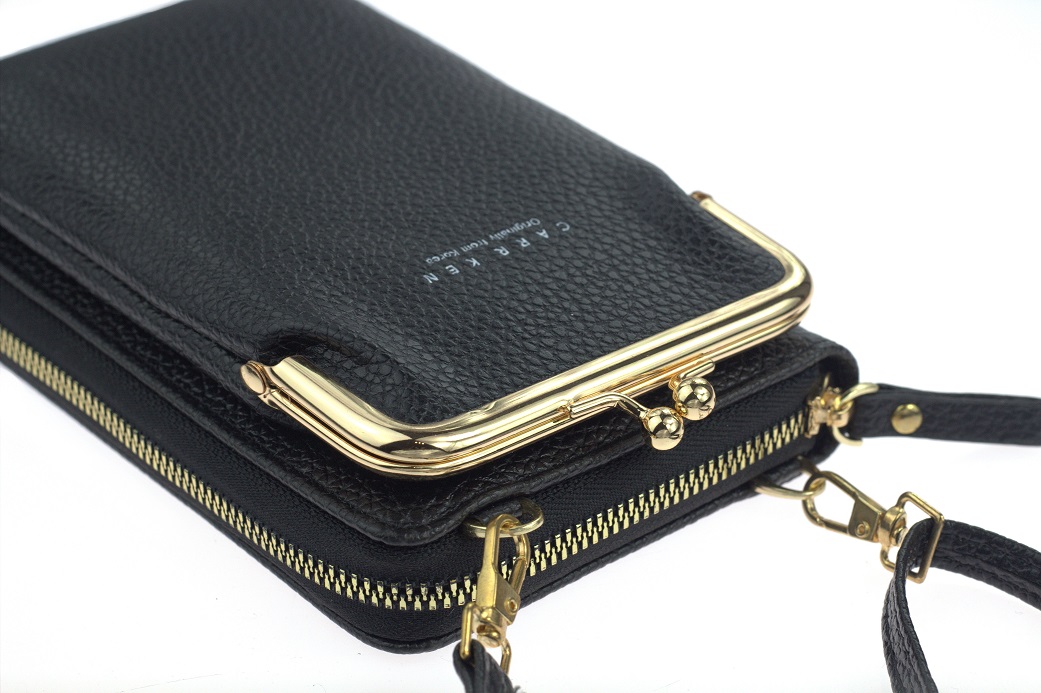 MINI TOREBKA NA RAMIĘ TELEFON PORTFEL KOPERTÓWKA CZARNA ZŁOTA Płeć kobieta