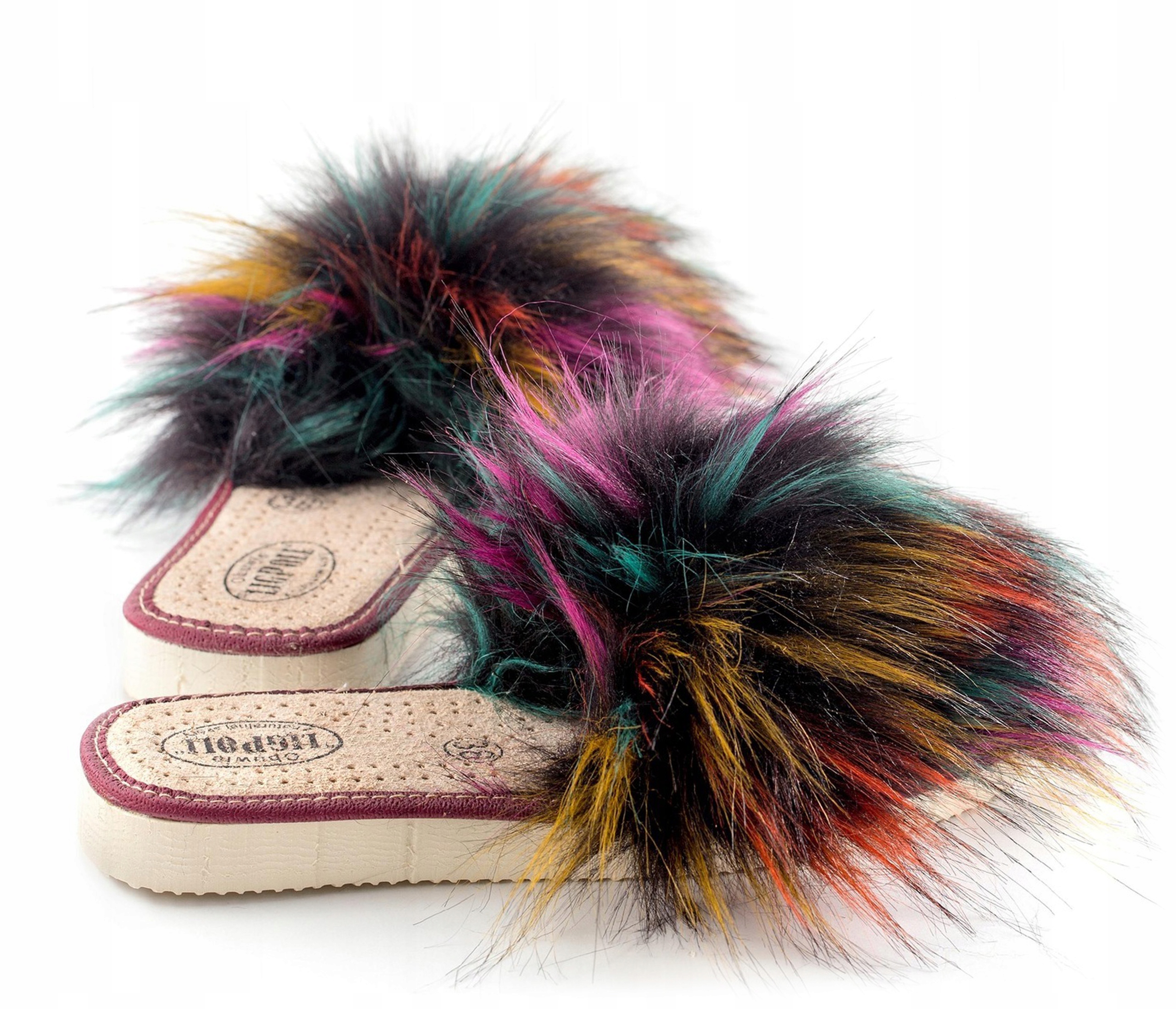 

Pantofle Damskie Kolorowe. Klapki Skórzane Premium