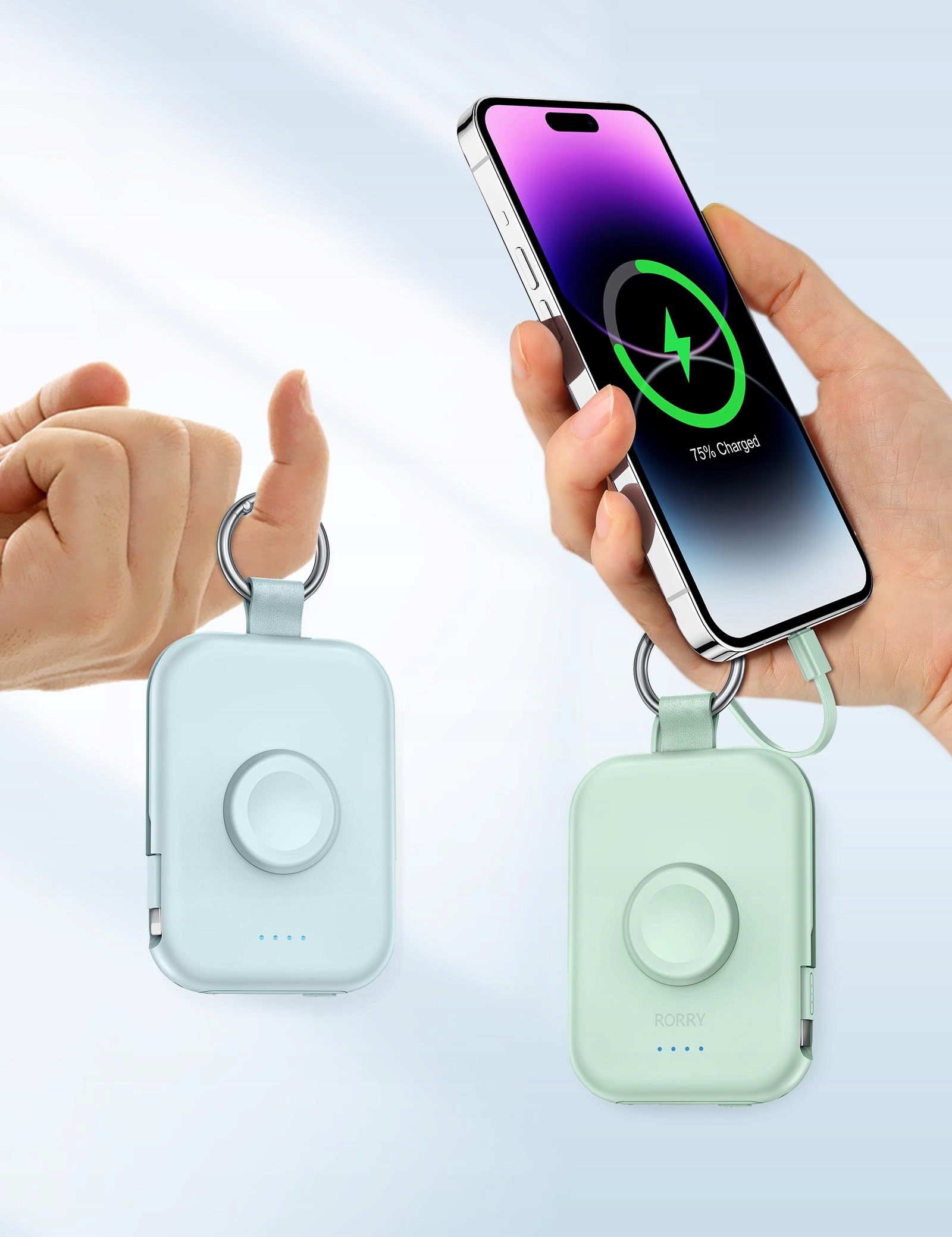 RORRY Power Bank 5000mAh Z Kabli dla iPhone i Apple Watch — miniatura 5