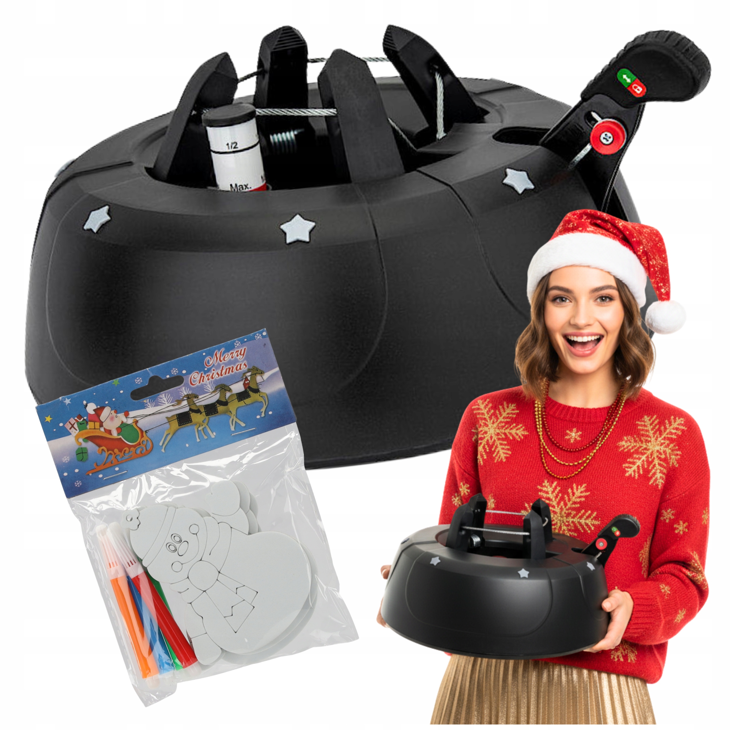 Stojan na vánoční stromek 3m se systémem upínání ozdoby Diy "udělej si sám"