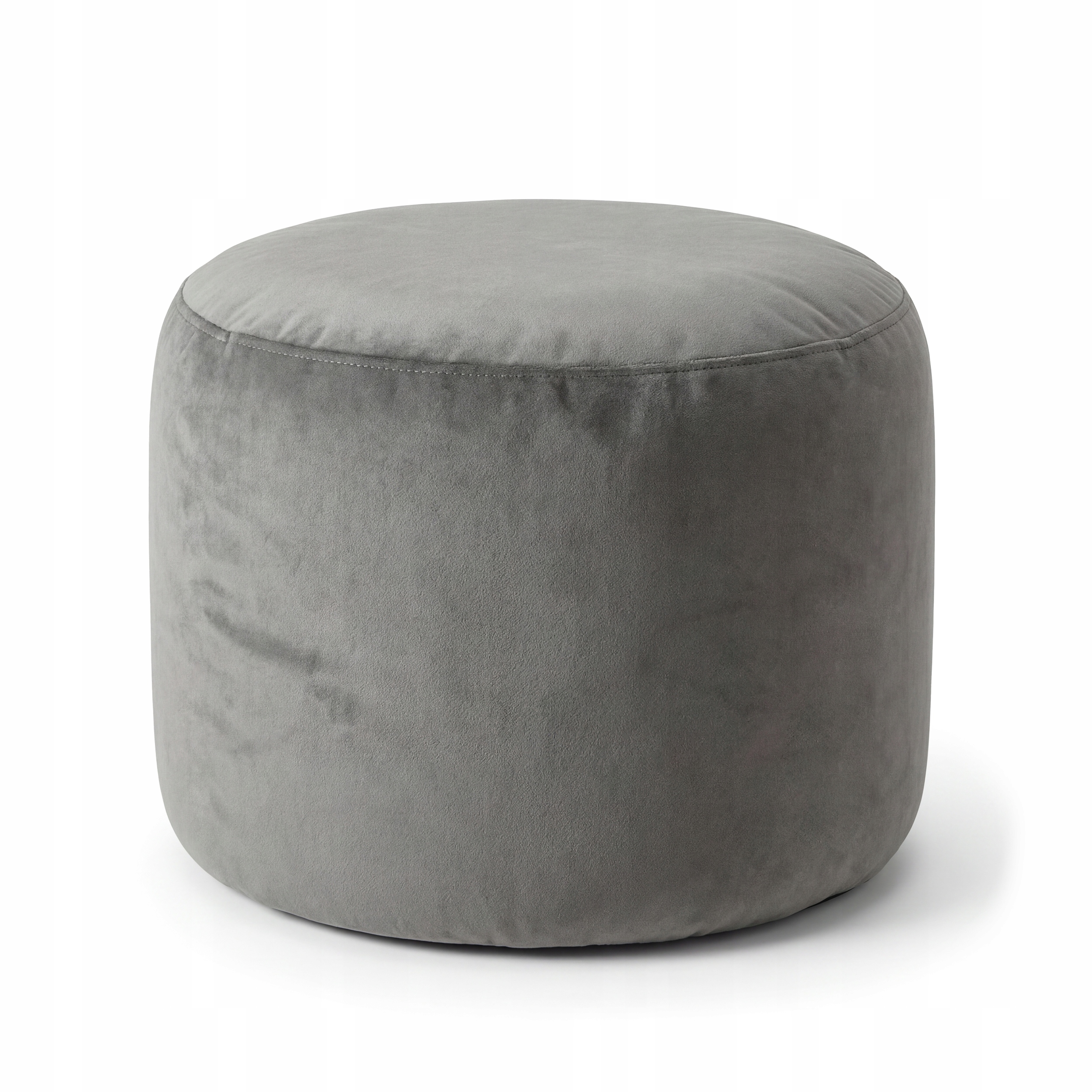 Šedý Podnožka Velvet 35x25 cm Kulatá Malá Taburet Dekorativní Do Obývacího Pokoje