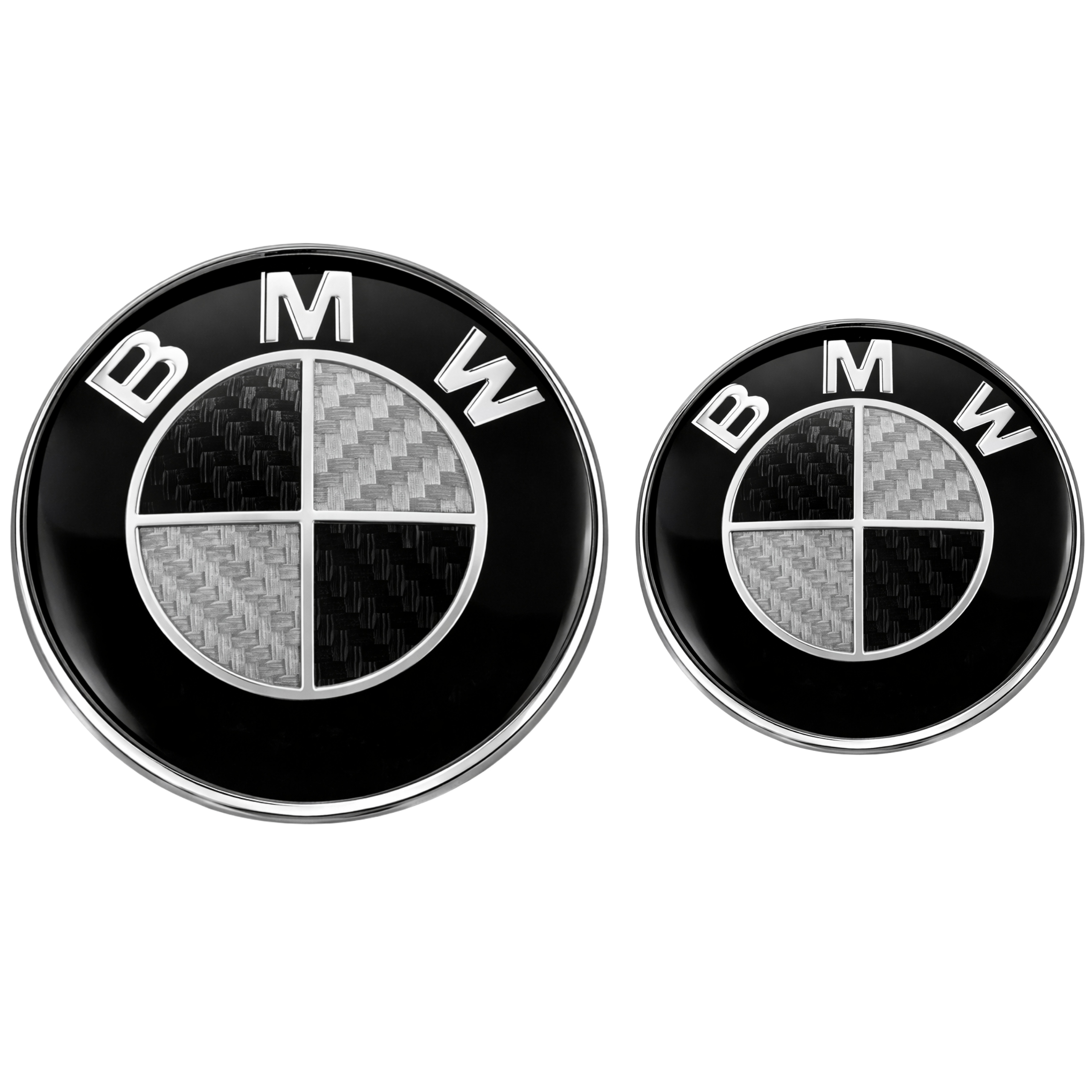 Emblemat Logo Znaczek Do Bmw 82MM 74MM Na Przód Tył Czarny Carbon Komplet