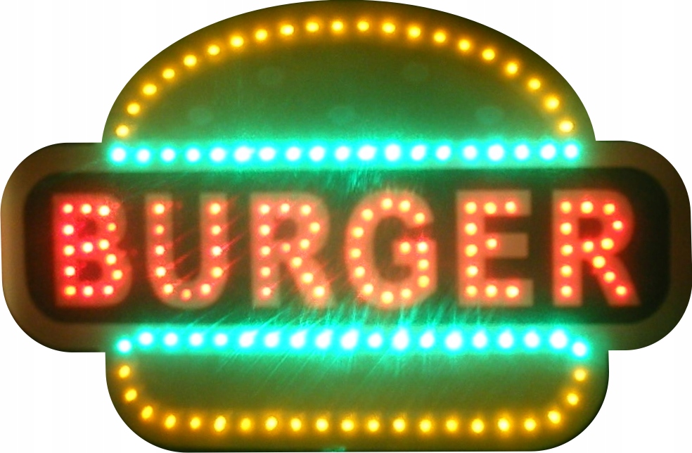 tablica LED szyld panel reklama BURGER HAMBURGER