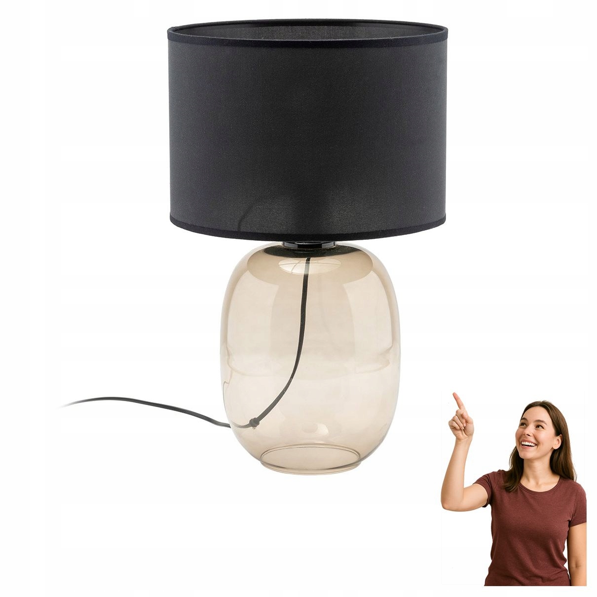 Nočná stolová lampa Melody Topaz Black 5988 Tk Lighting