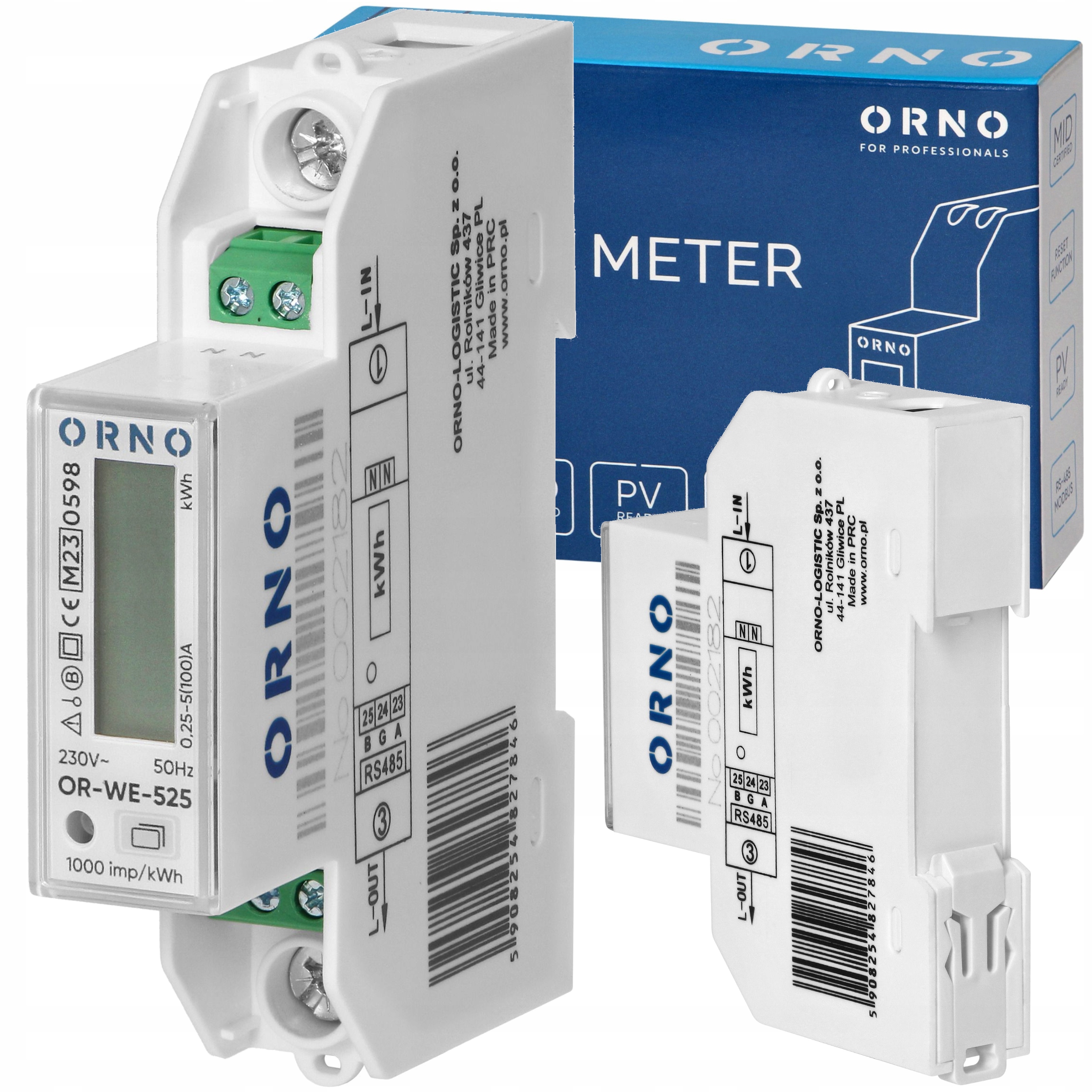 

Licznik 1-Fazowy Dwukierunkowy Pv Modbus RS485 MID