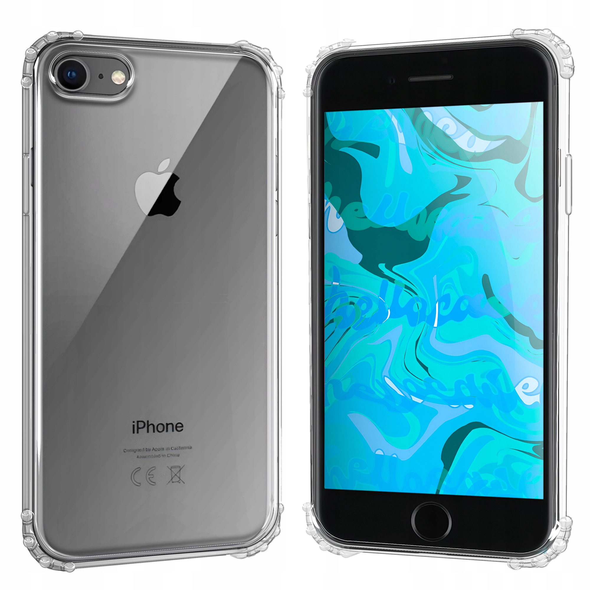 ETUI PANCERNE DO IPHONE 7 / IPHONE 8 / SE 2020 | CASE SILIKON GUMOWE +SZKŁO Marka Hello Case