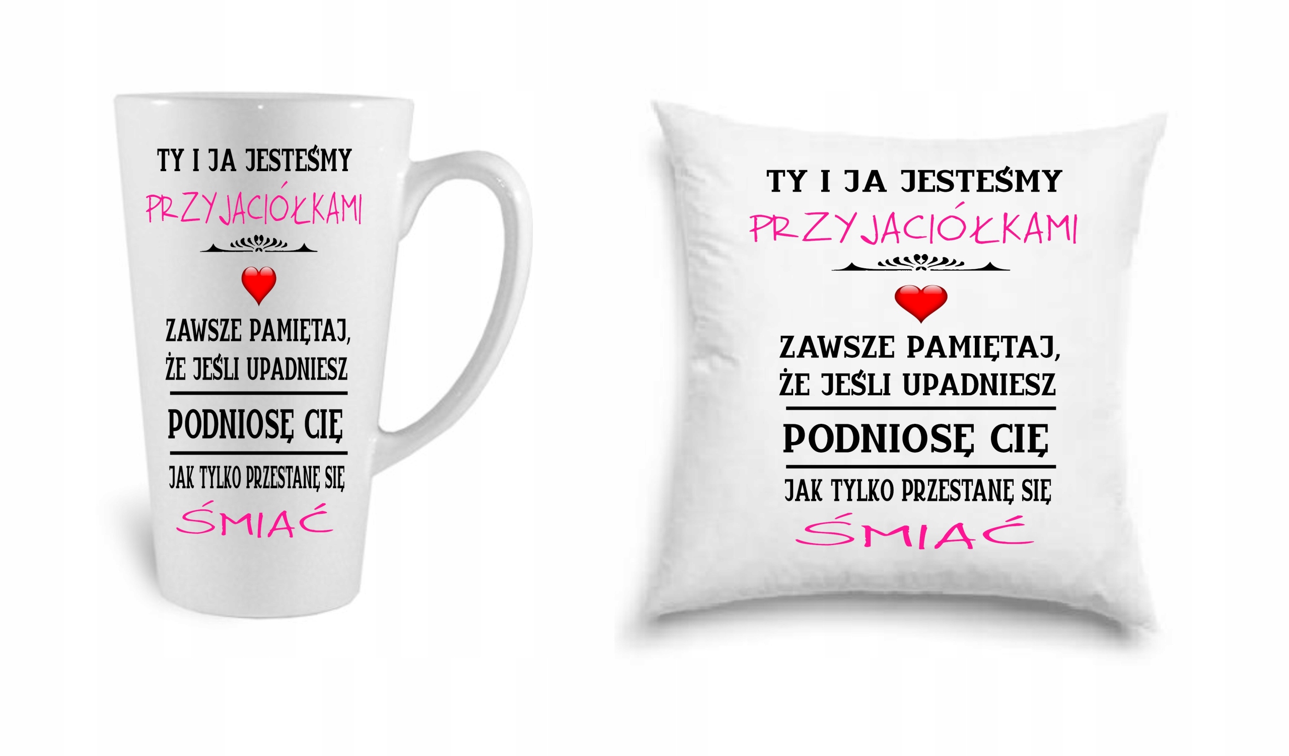 

Kubek latte poduszka dla przyjaciółki z imionami