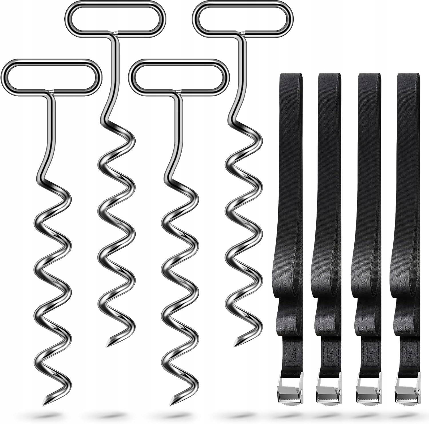 4 sztuki kotwy śledzie spiralne do trampoliny namiotu wkręcane Paski Grr