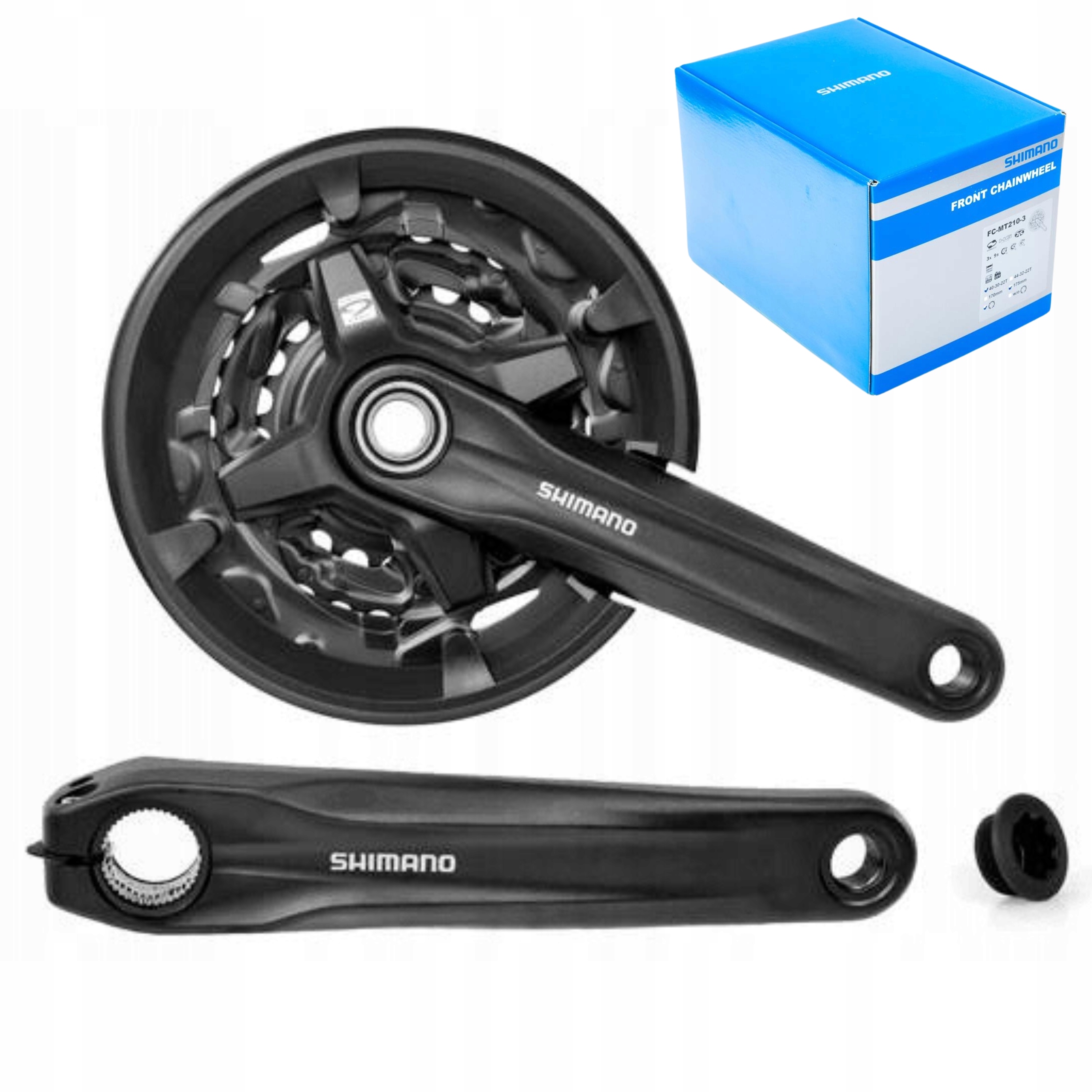 Korba mechanizm korbowy Shimano FC-MT210 40-30-22T 3x9s 175 mm z osłoną Box
