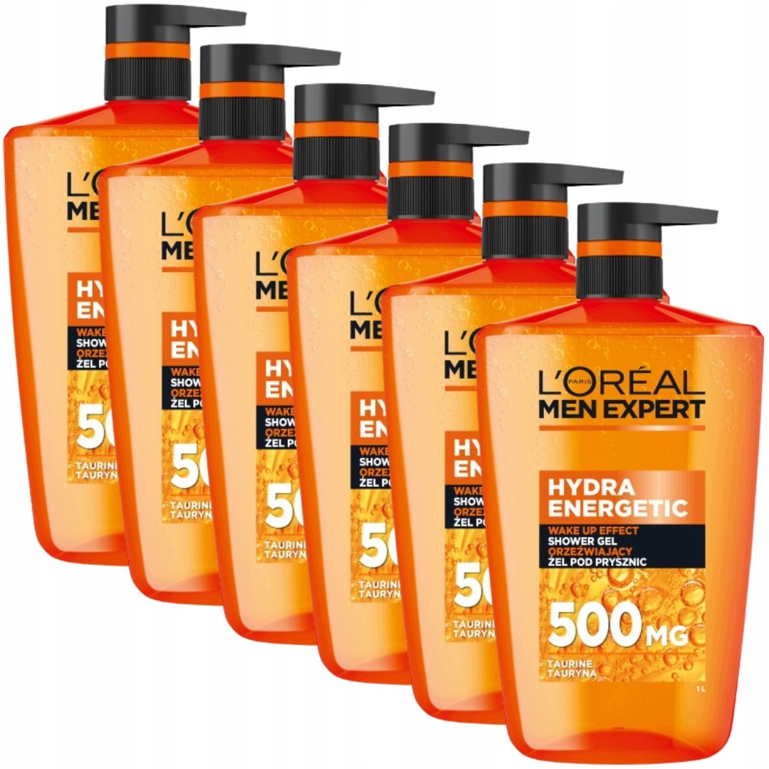 Żel Pod Prysznic Loreal Men Expert Hydra Energetic z Tauryną 6x1L