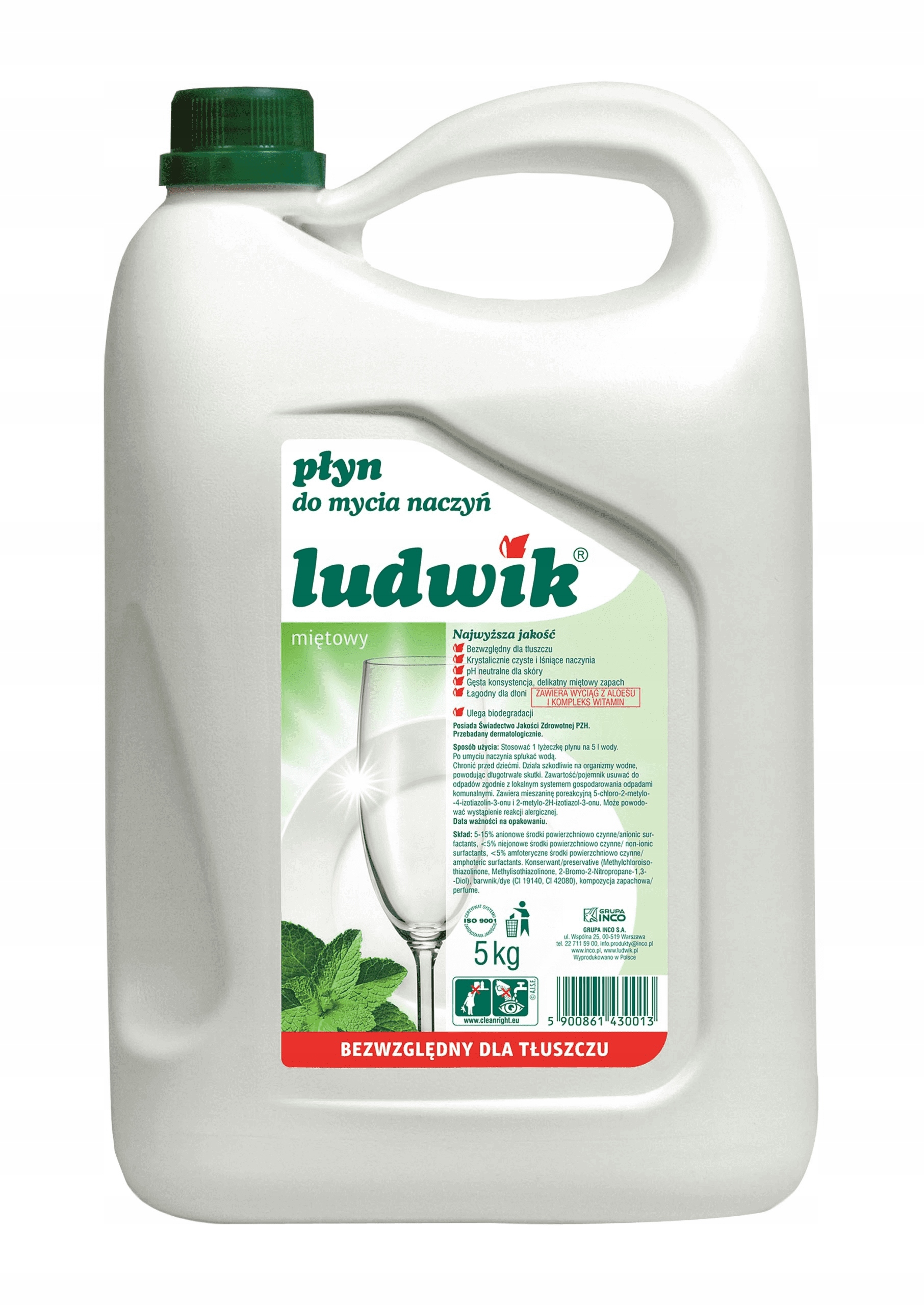 

Ludwik Płyn Do Mycia Naczyń Miętowy 5L