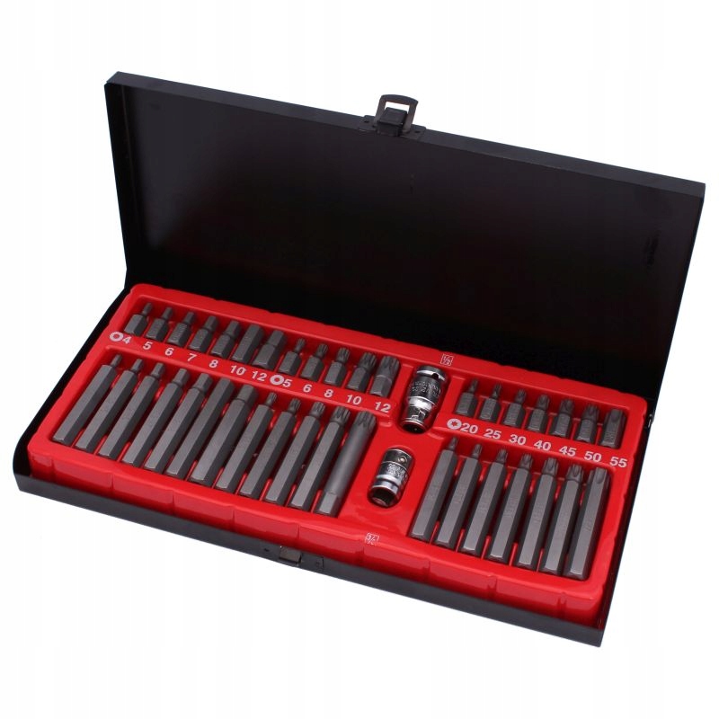 ZESTAW NARZĘDZIOWY KLUCZY KLUCZE NASADOWE TORX 40 ELEMENTY NARZĘDZIA KASETA