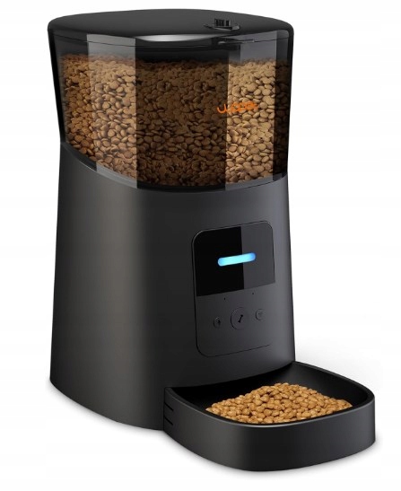 Levně Automatický podavač krmiva pro zvířata Wopet 6L s ovládáním App, černý