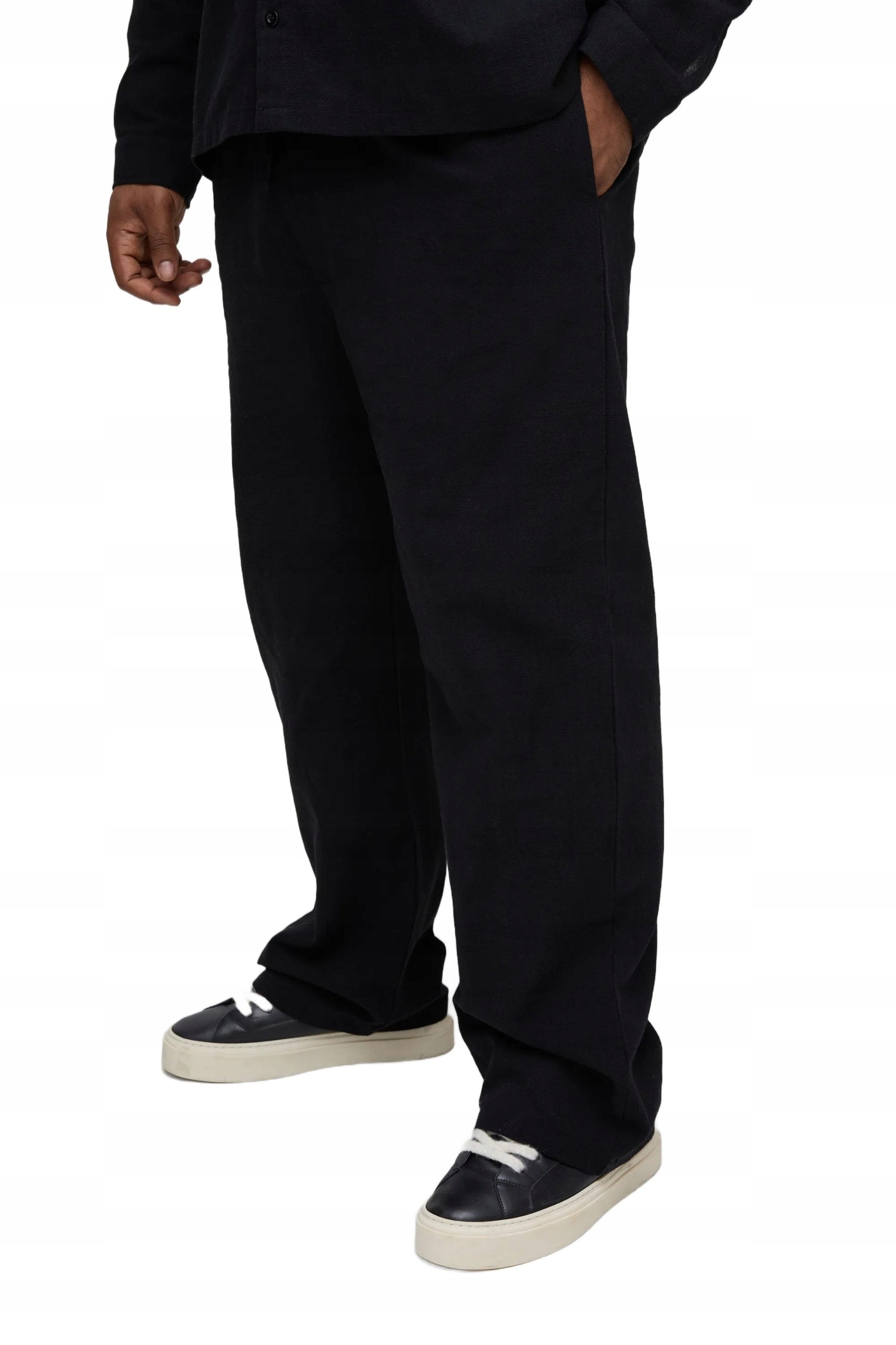 Boohooman Pánské Kalhoty Elegantní Jednoduché Černé Plus Size XXL Z3A