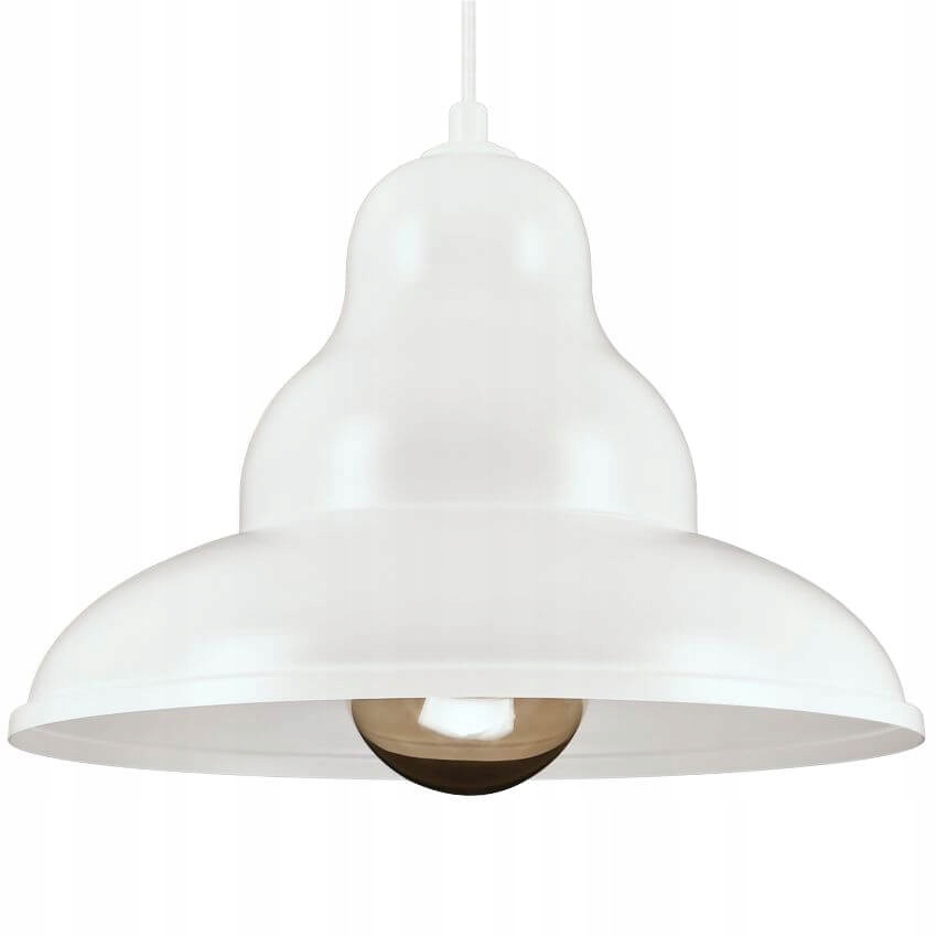Bulma Industriální Kovová Závěsná Lampa Loft Bílá 1xE27
