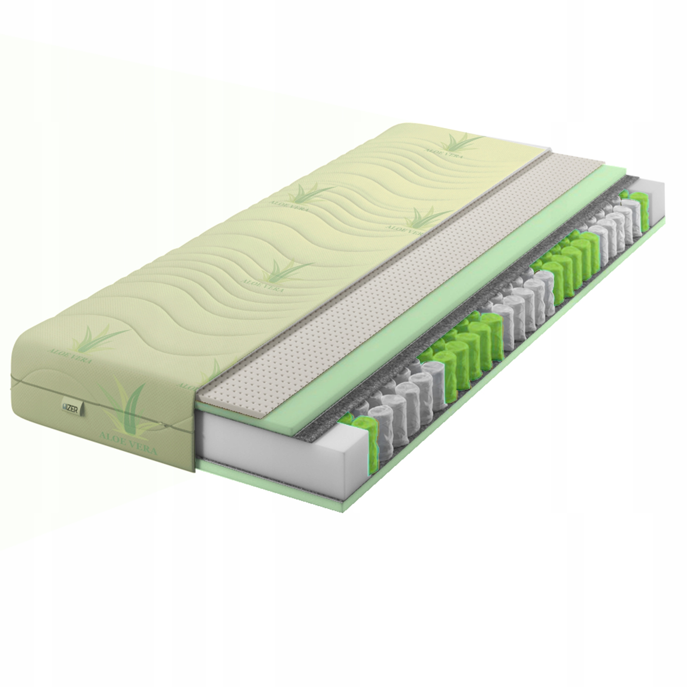 Matrac 100x190 s pružinovým efektom Aloes Latex H2 H3 mäkký 22 cm