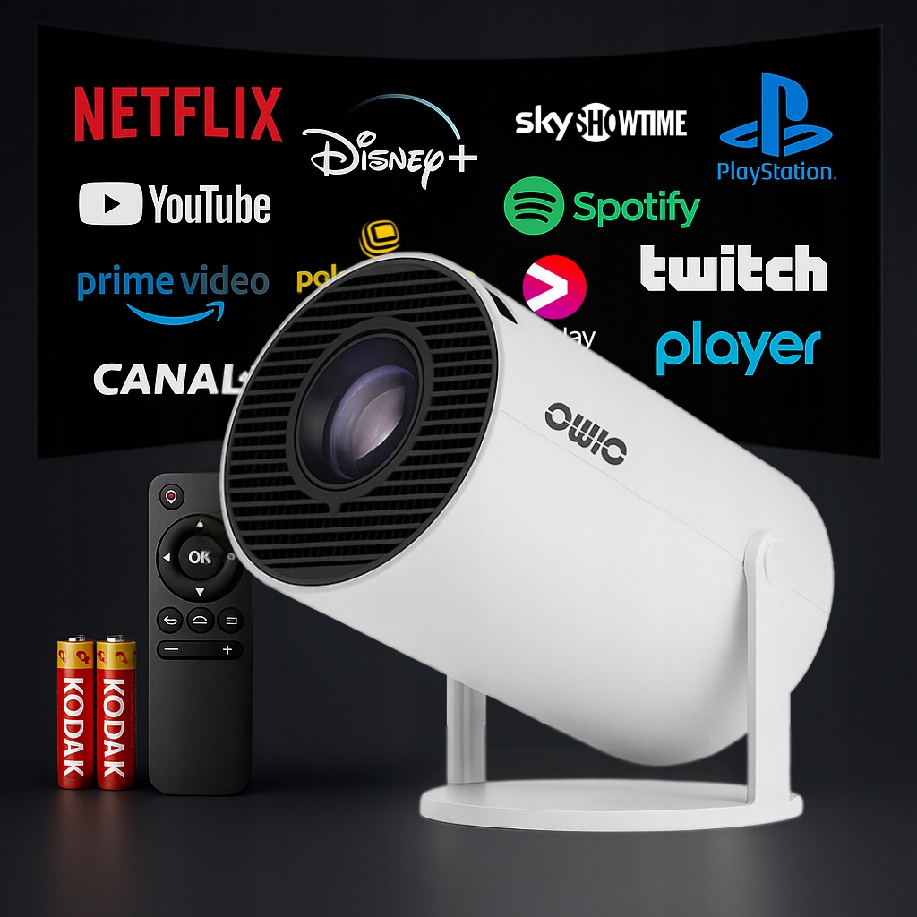 Projektor WiFi Projektor s Android Tv, Dálkové Ovládání, 130 palců, 4K Full Hd HY300 Pro Led