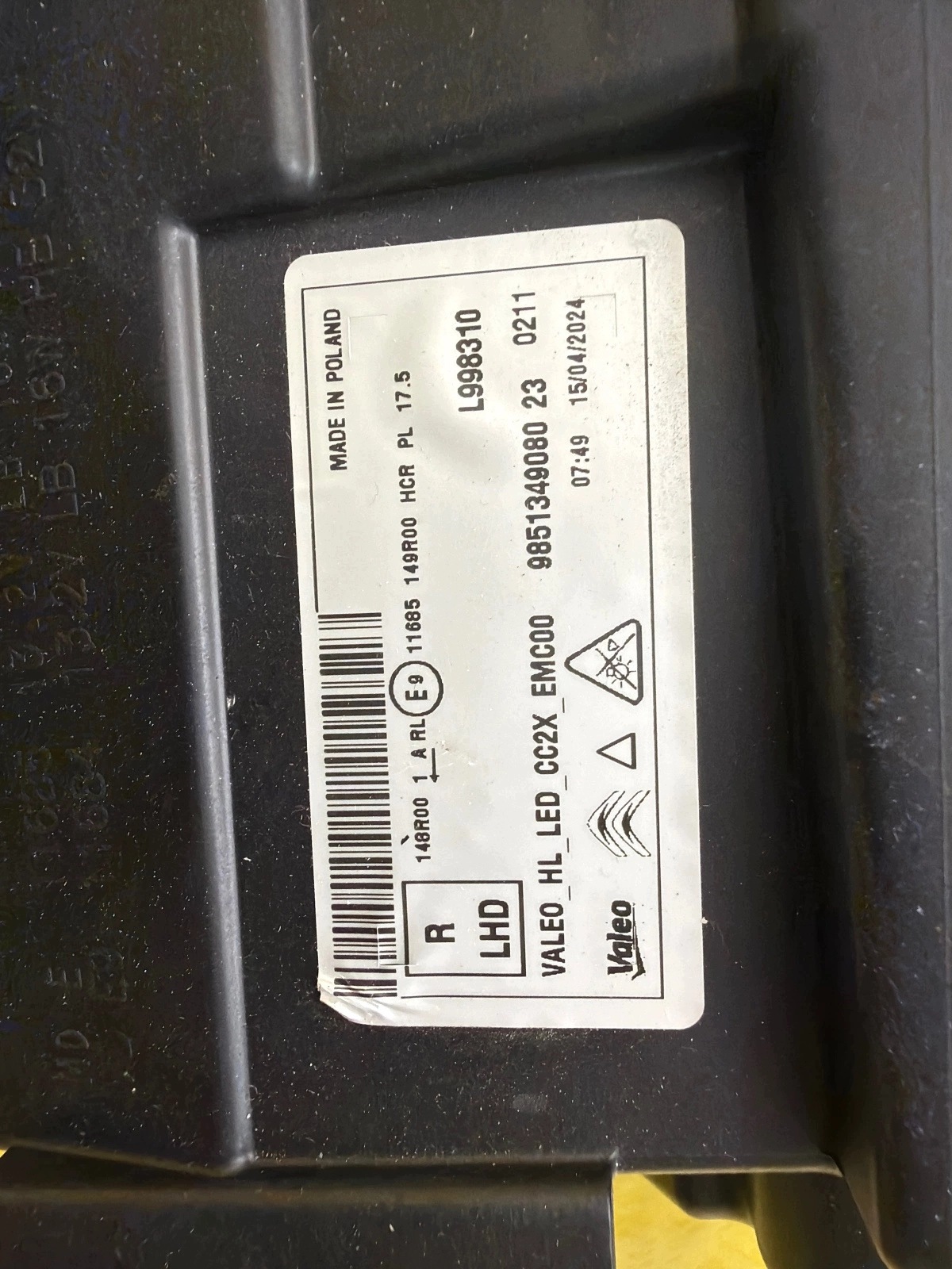 light left right Citroen C3 IV E-C3 2024 Full Led 9851349080 9851349180